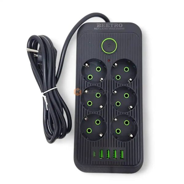 MULTIPRISE CARRE 2M 6P+ 4 USB+ 1 TYPE C +INT LUX LA349 BEETRO