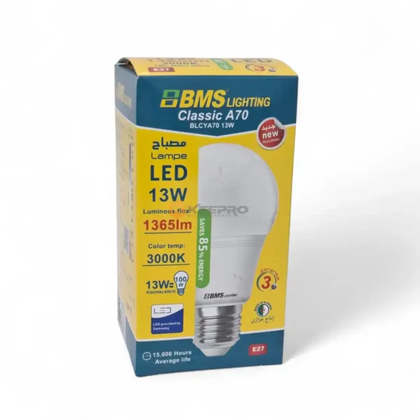 LAMPE LED JAUNE 13W 3000K BMS