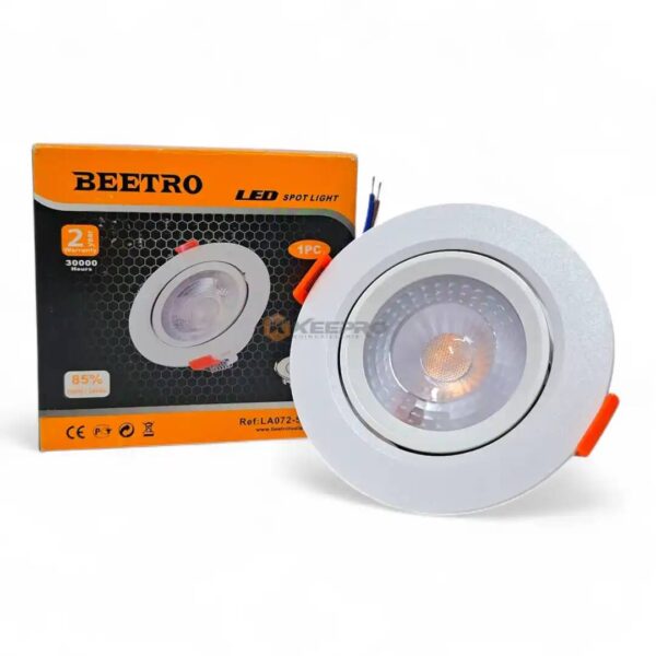 SPOT PVC  5W JAUNE ORIENTABLE  CARCASSE BLANC BEETRO PROMOTION
