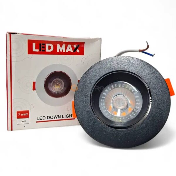 SPOT PVC  7W JAUNE ORIENTABLE CARCASSE NOIR LEDMAX /MAGLIO