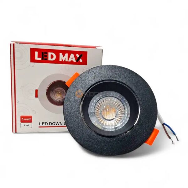 SPOT PVC  5W JAUNE ORIENTABLE CARCASSE NOIR LEDMAX /MAGLIO