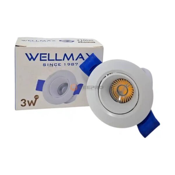 SPOT  PVC 3W JAUNE ORIENTABLE CARCASSE BLANC WELLMAX