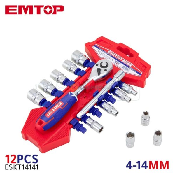 JEU DOUILLE CLIQ 1/4 PM 14PCS ESKT14141 EMTOP