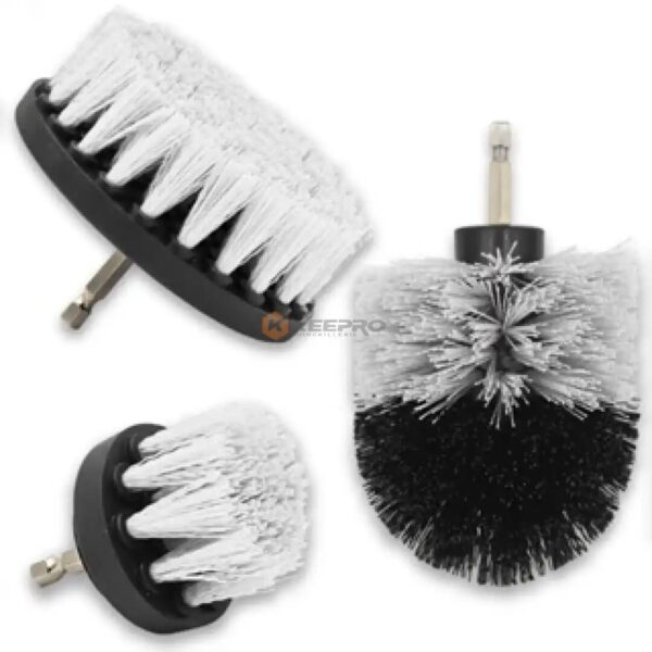JEU BROSSE LAVAGE A TIGE 3PCS BLANC-NOIR SOUPLE HONYO