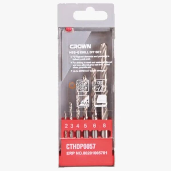 JEU MECHE METAL  6PCS 2-3-4-5-6-8MM CTHDP0057 CROWN