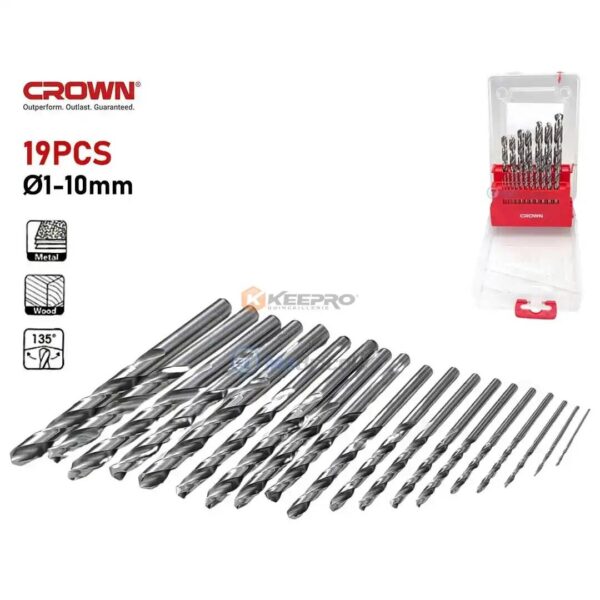 JEU MECHE METAL 19PCS 1MM-10MM CTHDP0058 CROWN