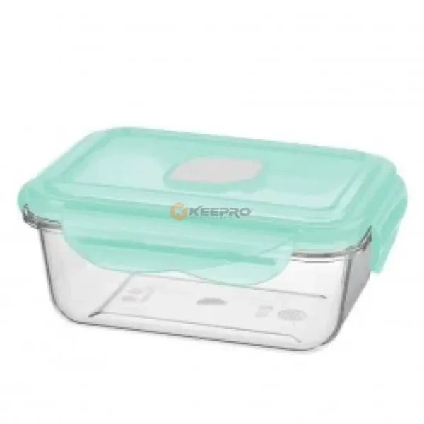 BOITE MICRO-ONDES EN VERRE RECTANGLE  850ML MONTAGNE BLEU