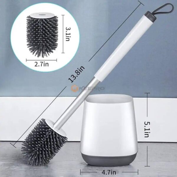 BROSSE WC SILICONE +SUPPORT ADHESIF POIGNE ALUM 985 ALWAN