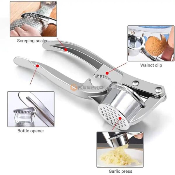 PINCE CASSE AMONDE /PRESSE AIL INOX CHROME MULTI-USAGE