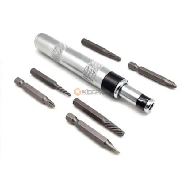 JEU TOURNEVIS A CHOC A FRAP +TOURNE GAUCHE CHROME 7PCS GUANGDE
