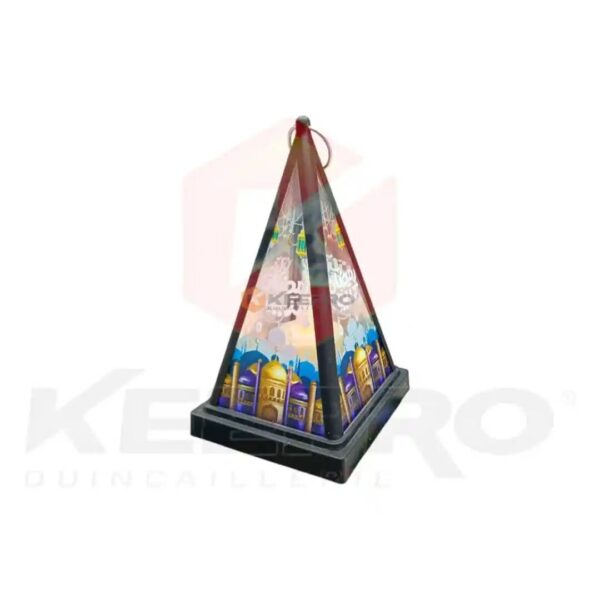 QUINKI FANOUS RAMADAN PYRAMIDE BLANC/NOIR LED LANTERN