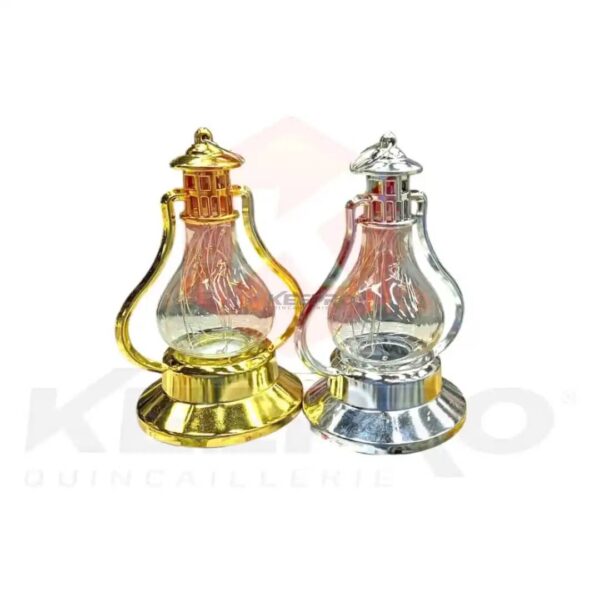 QUINKI FANOUS RAMADAN ROND CHROME /DORE LED LANTERN