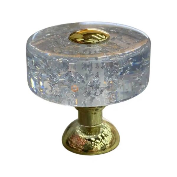 BOUTON TIROIR BOULE CRYSTAL GM DORE TRANSP PLAT SHUZAN