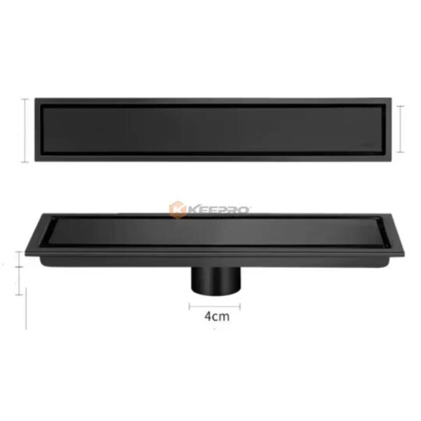CANIVEAU 60CMX8.5CM INOX ENCASTRE DROIT NOIR NOVA ITALYVIEIR