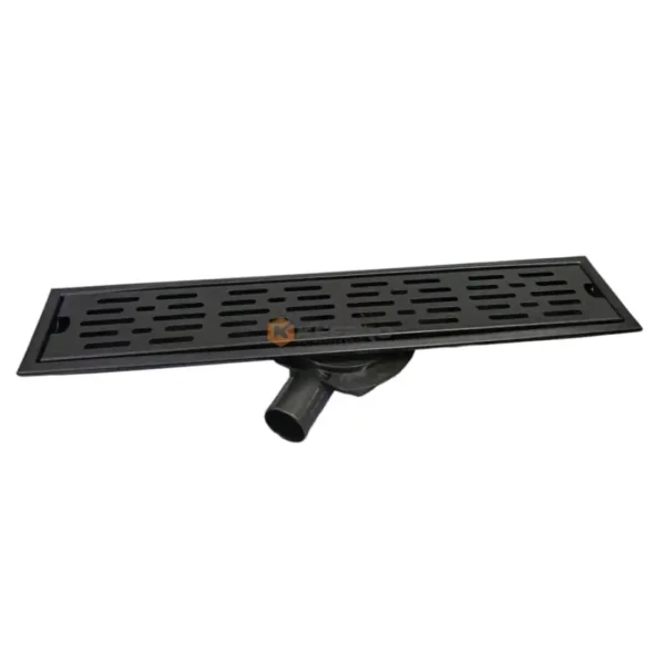CANIVEAU 60CM INOX+PLAST COUDE NOIR NOVA