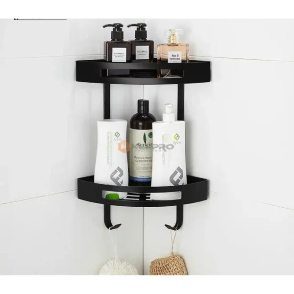 PORTE COIN DOUCHE ALUM 2 ETAGE LOURD NOIR MAT 6002N NOVA /S/W