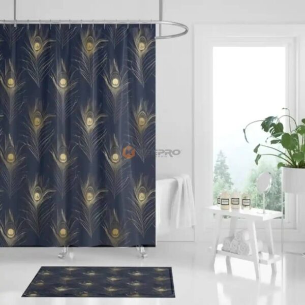 RIDEAU DOUCHE 180X180 DECORE +TAPIS HX-004 ALWAN