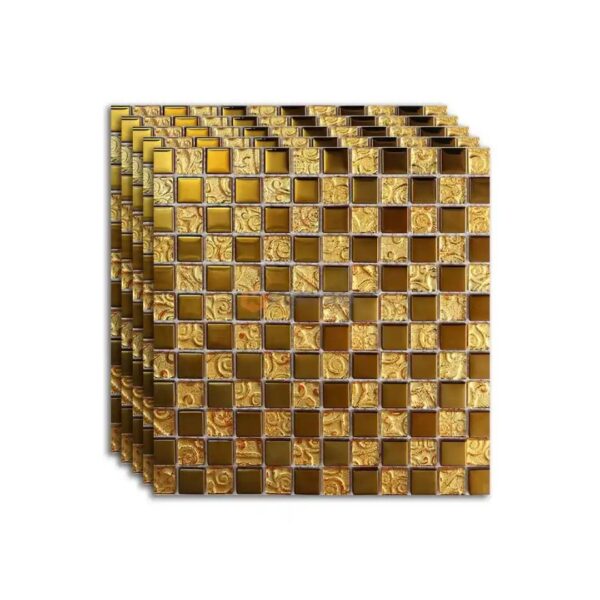 STICKER ADHESIF MOSAIQUE MIROIR DORE YJ004 ALWAN