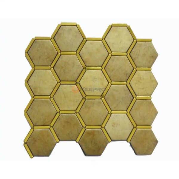 STICKER ADHESIF NID D'ABEILLE DIAGONAL GM DORE BEIGE YJ006 ALWAN