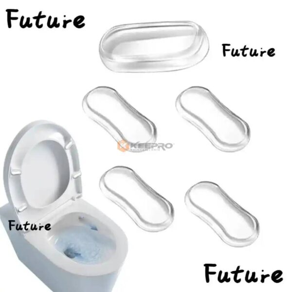 STOP PORTE MURAL /ANTI-CHOC ABATTANT ADHESIF OVAL TRANSP 5PCS ALWAN