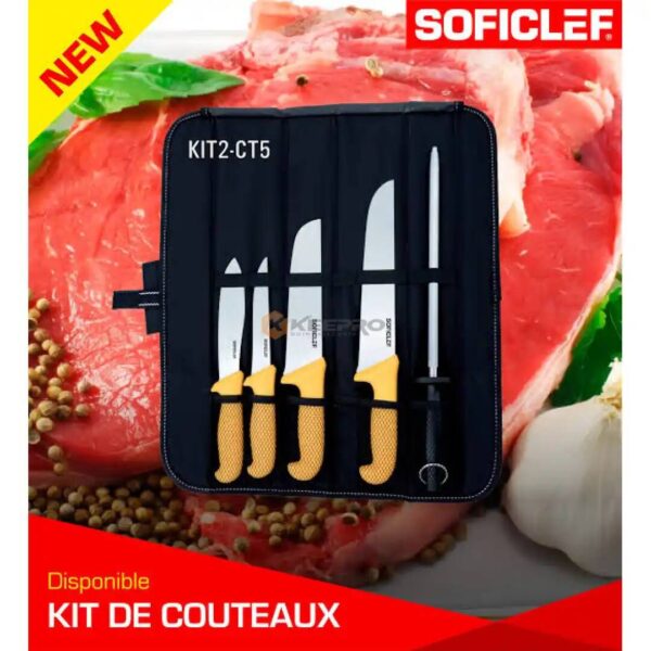 JEU COUTEAUX +LIME P/PLAST 5PCS POCHETTE SOFICLEF