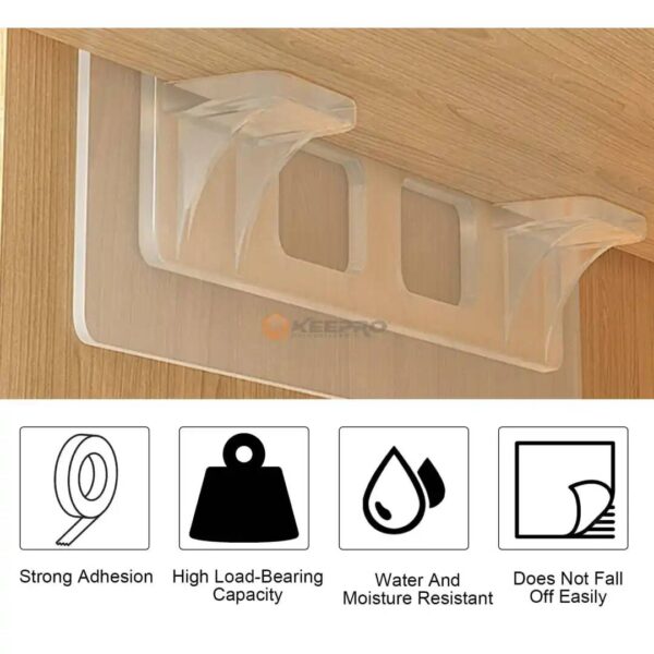 SUPPORT ETAGERE ADHESIF EQUERRE DOUBLE PM TRANSP FIX 600-21 ALWAN
