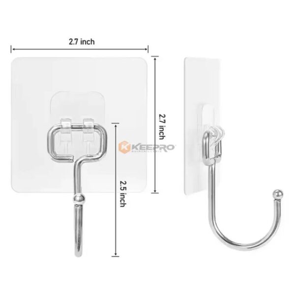 PORTE OBJET ADHESIF PLAST+METAL TRANSP 1PCE LOURD FIRLA