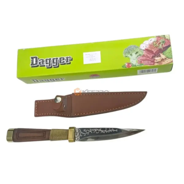 COUTEAU PRESTIGE DECORE P/BOIS DORE 275 PM +POCHETTE DAGGER