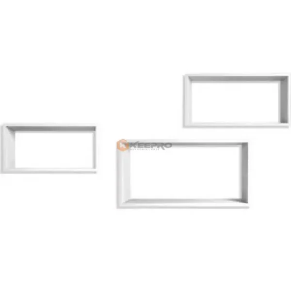 ETAGERE CADRE EN BOIS DECORATIF RECTANGLE 3PCS BLANC