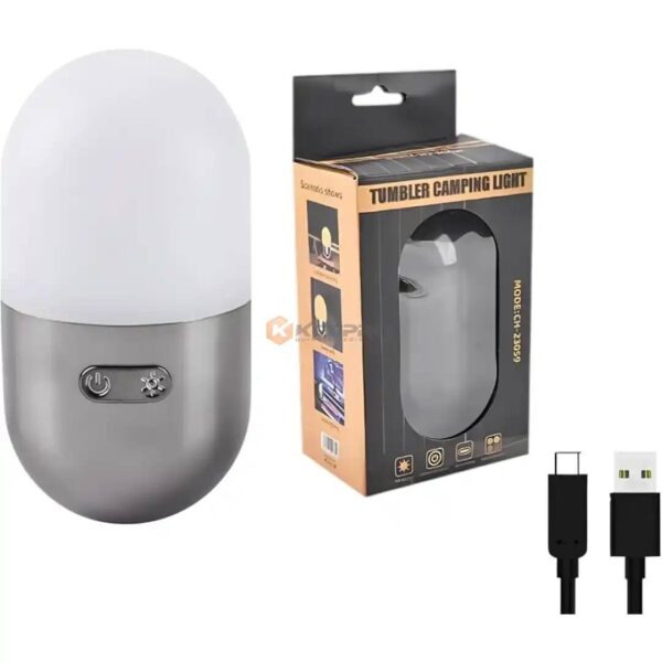 LAMPE CAMPING RECHARG OVAL COULEUR RGB LUX CH-23059 TUMBLER CAMPING LIGHT