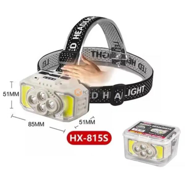 TORCHE FRONT RECH 6F DETECTEUR SOS 4 LAMPE +COB HX-815S +BOITE PLAST BRIGHT HEADLIGHTS