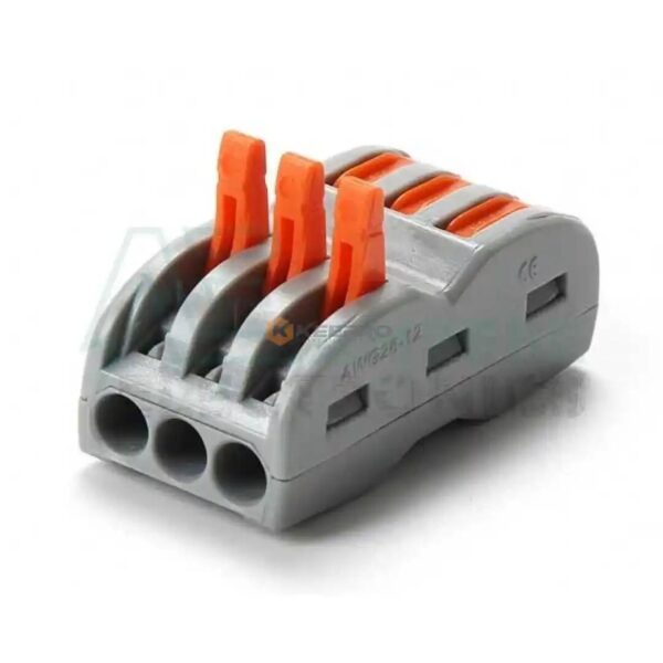 DOMINO A PINCE WAGO DOUBLE 03+03 FILS BLEU /ORANGE /GRIS