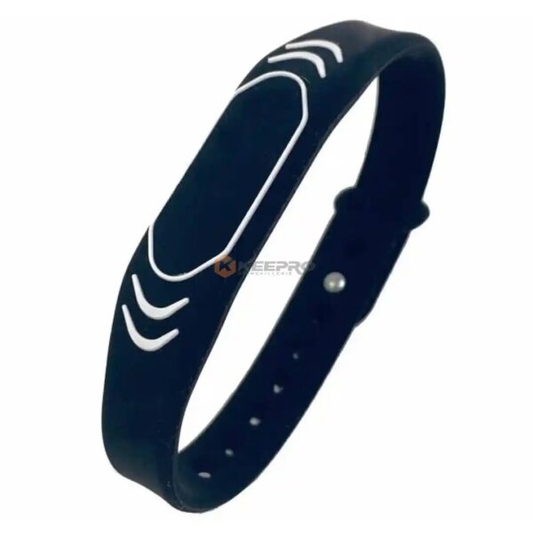 TAG BRACELET EN SILICONE OVAL FIX NOIR MAC TECH
