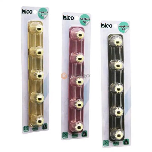 PORTE OBJET ADHESIF PLAST 5T BOULE COULEUR /TRANSP 5KG LINGLIANG STICK HOOKS