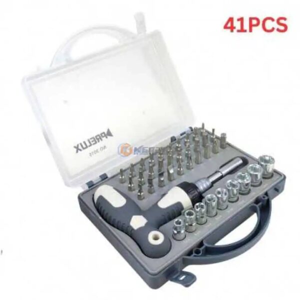 JEU DOUILLE CLIQ +TOURNEVIS MARTEAU 41PCS B/GRIS PRELUX