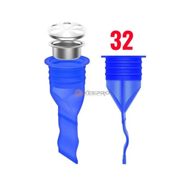 CLAPET SIPHON SILICON BLEU+BAGUE INOX 32