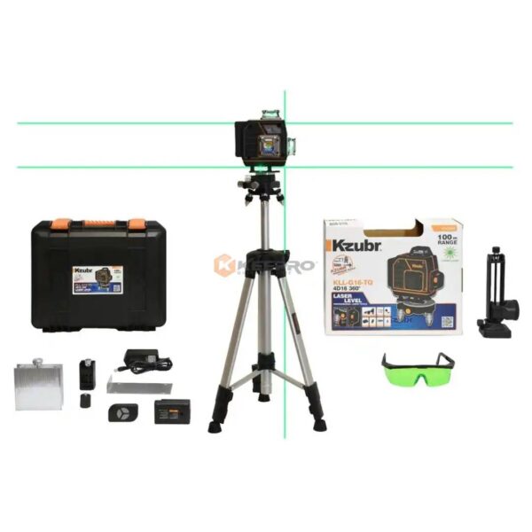 NIVEAU LASER 16L 4D 360° 100M SANS TREPIED KLL-G16-TQ KZUBR