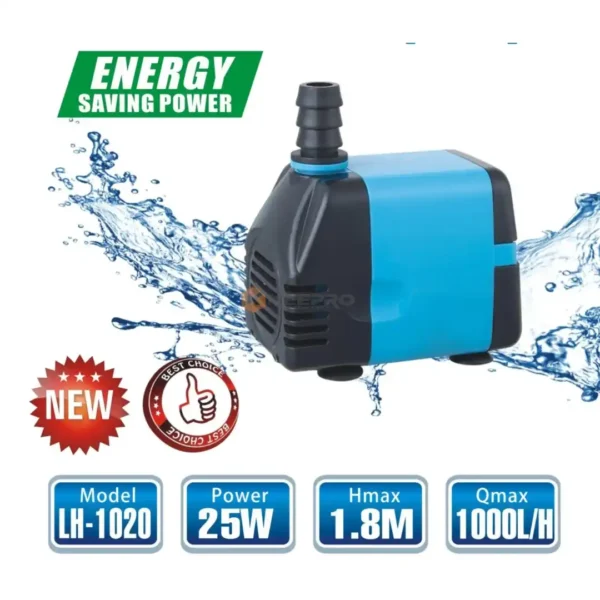 POMPE AQUARIUM REFROIDISNOYAUX A EAU 25W-1.8M 1000L/H BLEU YL-1000 CUIVRE