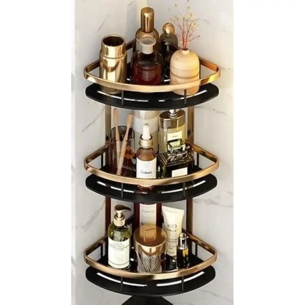 PORTE COIN DOUCHE ALUM 3 ETAGE LOURD NOIR/DORE 7003ND S/W