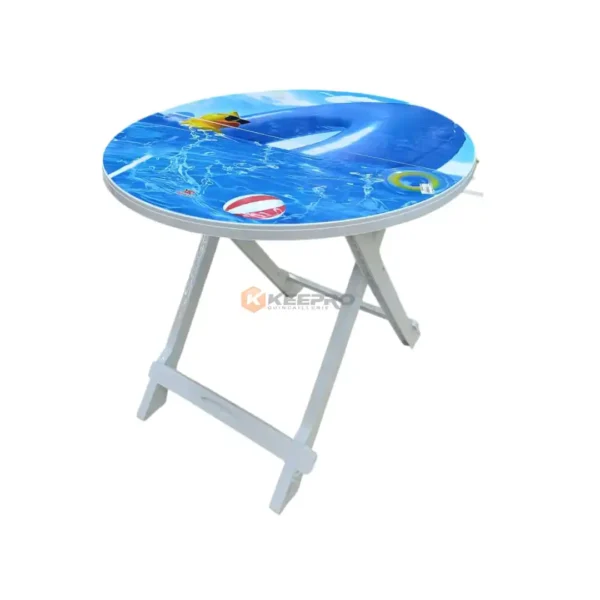TABLE PLAST PLIANT ROND DECOR 75X75 GM ALCA