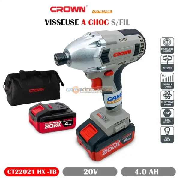 VISSEUSE BOULONNEUSE A CHOC 20V CT22021 BMC CROWN