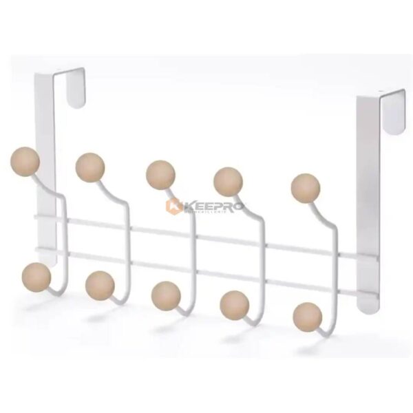 PORTE MANTEAU SUSPEN 2X5T BLANC BOULE BOIS KITCHEN