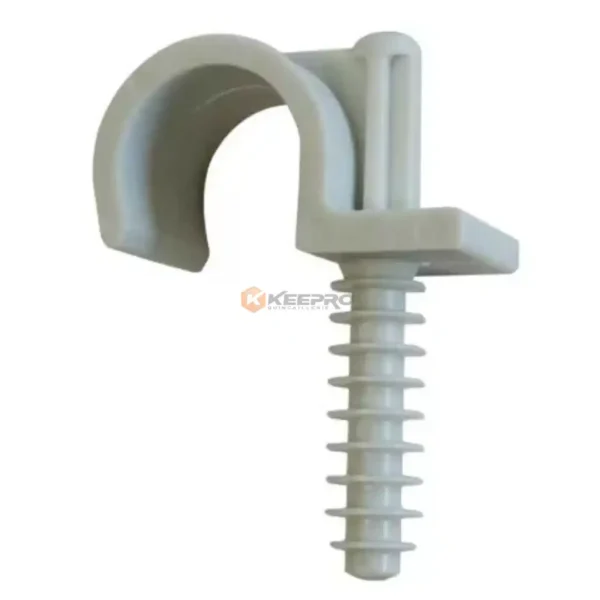 ATTACHE GAINE SIMPLE 25MM BLANC /GRIS 50PCS