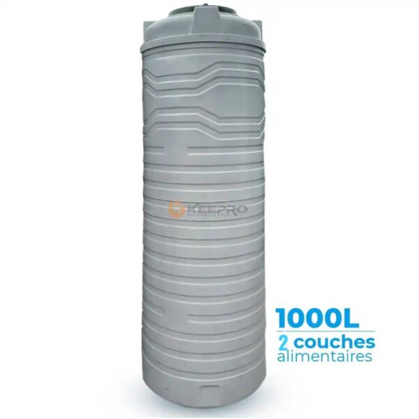 CITERNE 1000L 2 COUCHES LARGE VERTICALE