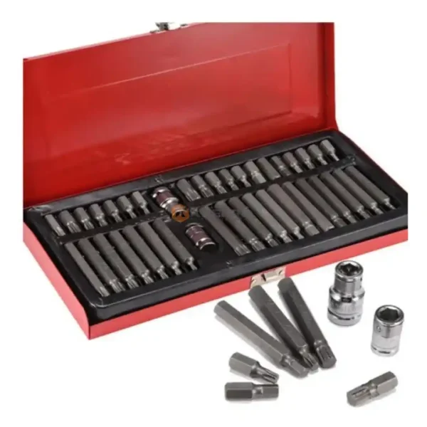 JEU D'OUTILS /DOUILLES MECANIQUE POUR VOITURE 40PCS IMPACT HEX STAR TORX ET SPLINE