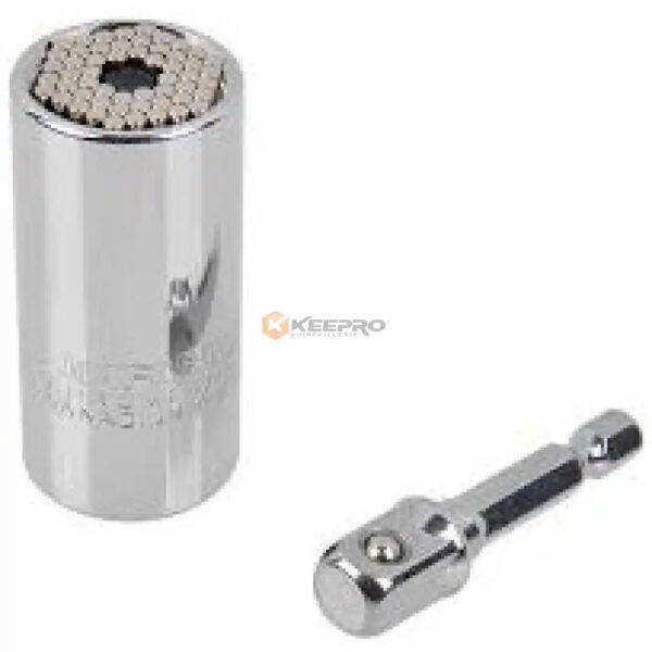 DOUILLE CLIQ MAGIQ 1/4 REGLABLE 7-19MM + RALLONGE 1/4 VISSEUSE PLAQ SL
