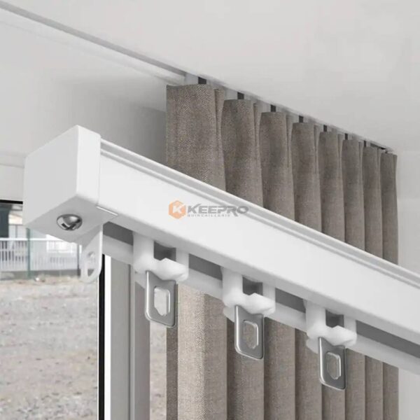 TRINGLE GLISSIERE DOUBLE CHEMIN DE FER 1.50M BLANC COMPLET QGS