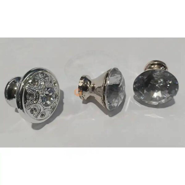 BOUTON TIROIR ROND CRYSTAL CHROME GM