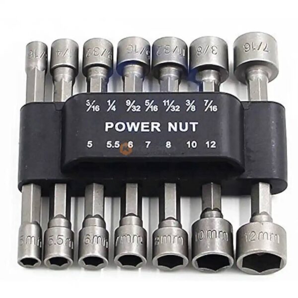 JEU DOUILLE TIRE FOND 5-12MM  3/16"-7/16" 14PCS POWER NUT