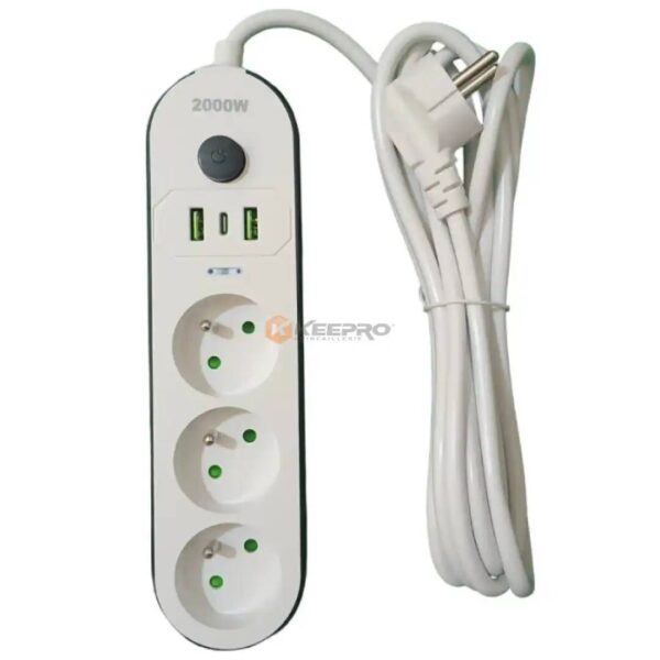 MULTIPRISE 1.5M 3P+ 2 USB +1 TYPE C +INT LONG POWER SOCKET